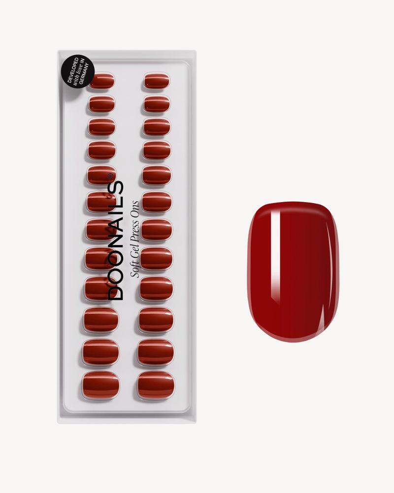 Press Ons in Soft Gel Mon Cheri Quadrate Extra Corte - Doonails Italy