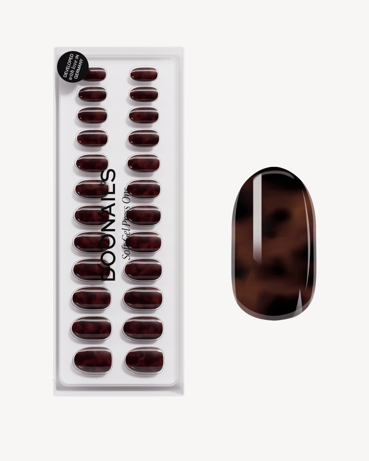 Press Ons in Soft Gel Rotonde Medie Mosaic Amber