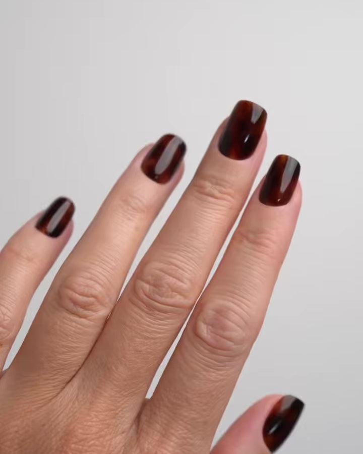 Mosaic Amber Corte Quadrate Press Ons in Soft Gel