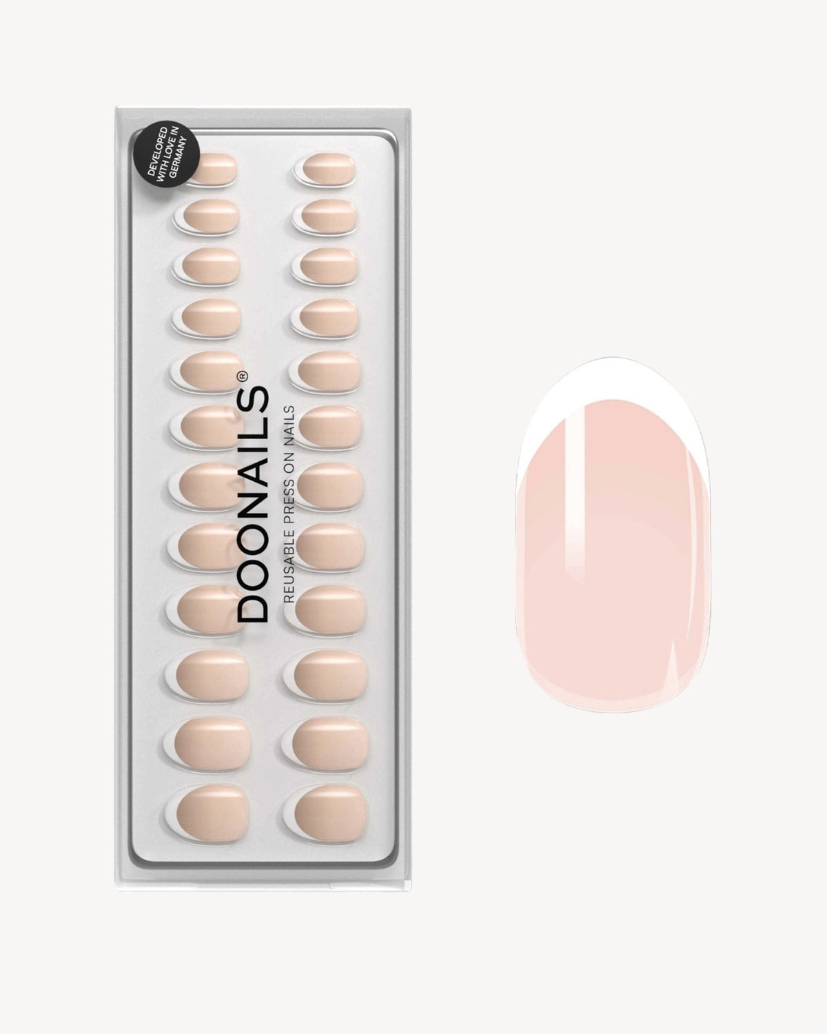 Classic French Medie Rotonde Press Ons in Soft Gel
