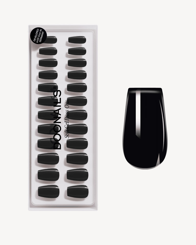 Dark Dream Corte Coffin Press Ons in Soft Gel