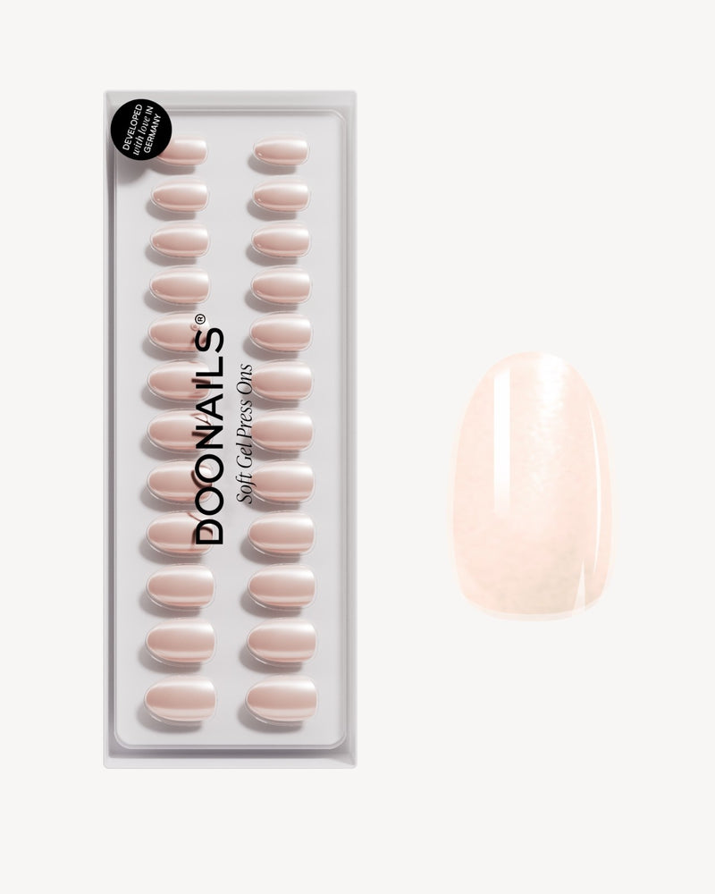 Press Ons in Soft Gel Prosecco Rotonde Corte - Doonails Italy