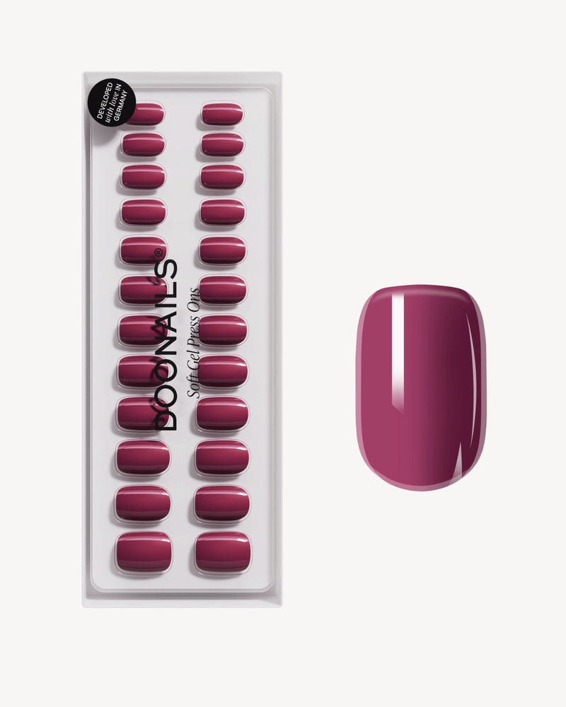 Press Ons in Soft Gel Bubblegum Quadrate Corte - Doonails Italy