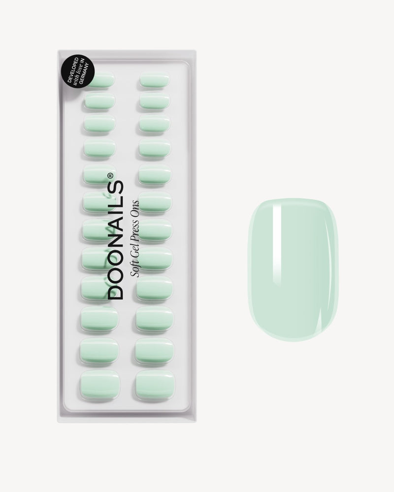 Press Ons in Soft Gel Cute Cucumber Quadrate Corte - Doonails Italy