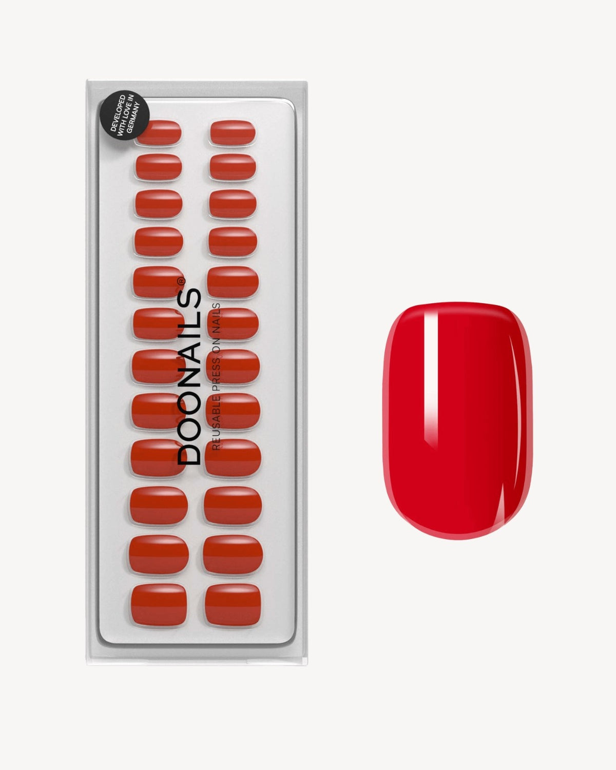 Rose Red Corte Quadrate Press Ons in Soft Gel